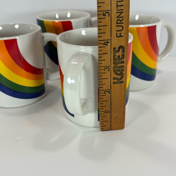 RAINBOW Coffee Mug Korea FTDA Especially For You 1984 Vintage Retro Set Of 4 - Picture 5 of 6